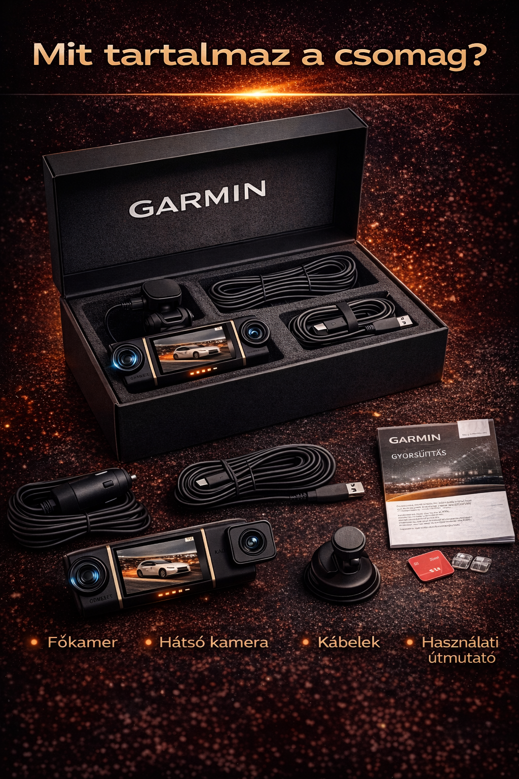 Autós kamera 4 kamerával – 360° teljes lefedettség, éles nappali és éjszakai felvétel, 4K Ultra HD