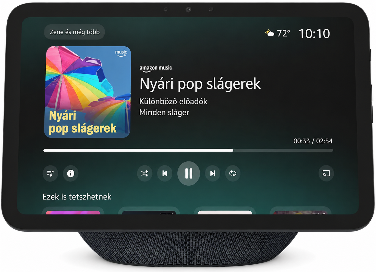 Amazon Echo Show 8 (legújabb modell), 8,7 hüvelykes HD kijelző, térhatású hangzást támogat, kifejezetten Alexa+-hoz tervezve, grafit színű.