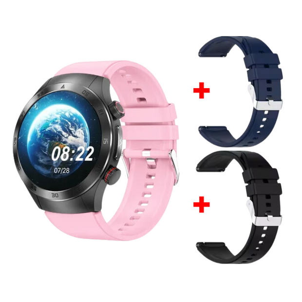 HealthWave Max - A legjobb okosóra orvosi diagnosztikához, óra a vérzsírok, a húgysav és a vércukorszint monitorozására, valamint EKG-t és fotopletizmográfiát használó fitneszkövető.