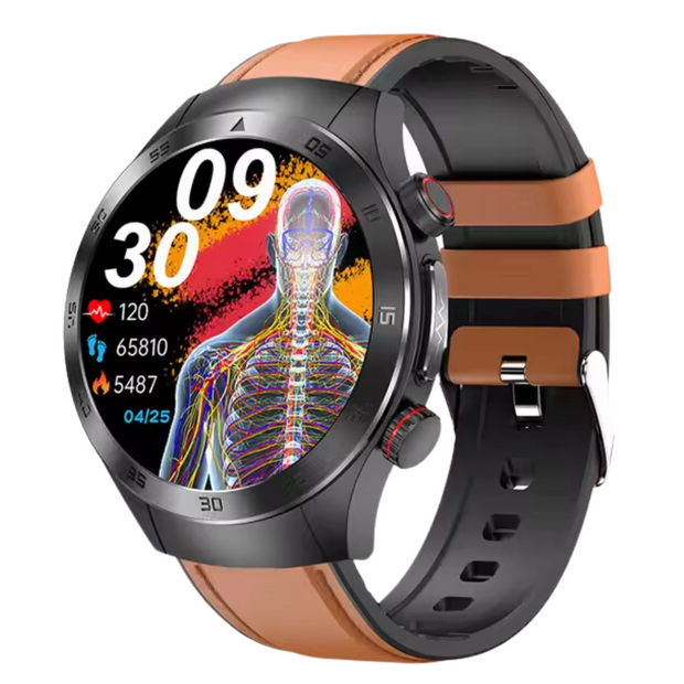 HealthWave Max - A legjobb okosóra orvosi diagnosztikához, óra a vérzsírok, a húgysav és a vércukorszint monitorozására, valamint EKG-t és fotopletizmográfiát használó fitneszkövető.