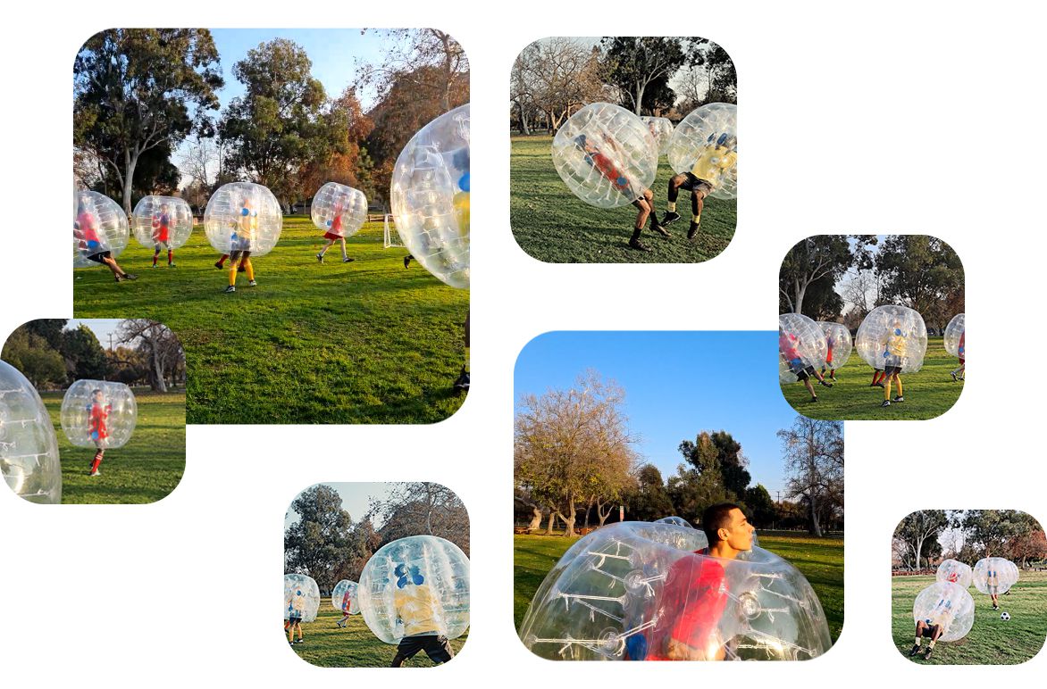 Egy bubor&eacute;kfoci j&aacute;t&eacute;k. A j&aacute;t&eacute;k azzal kezdődik, hogy egy f&eacute;rfi fejeli a labd&aacute;t, majd k&eacute;t f&eacute;rfi egym&aacute;snak &uuml;tk&ouml;zik a bubor&eacute;kokban. A vide&oacute; ezut&aacute;n t&ouml;bb k&uuml;l&ouml;nb&ouml;ző form&aacute;tumra v&aacute;ltozik, hogy bemutassa a Single Take &aacute;ltal automatikusan l&eacute;trehozott form&aacute;tumok sokf&eacute;les&eacute;g&eacute;t.