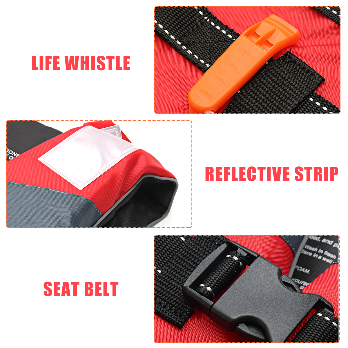 Life vest for kids come with a built-in safety whistle for added security