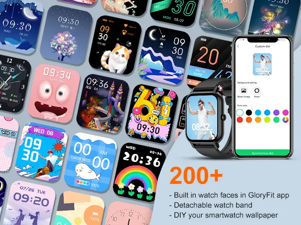 Ntaanoo 1.85 英寸高清智能触摸屏可穿戴智能手表产品介绍，支持无线语音通话，150 种锻炼模式，DIY 定制消息提醒，适用于游泳户外运动铁质腕表 13