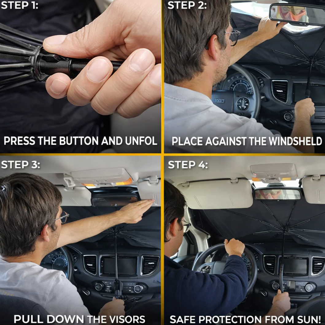 Car Windshield Sunshade Umbrella – Védd autód belső terét a forró nap ellen!