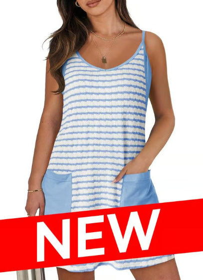 Limitált kiadás: Női ujjatlan nyári ruha rövidnadrággal