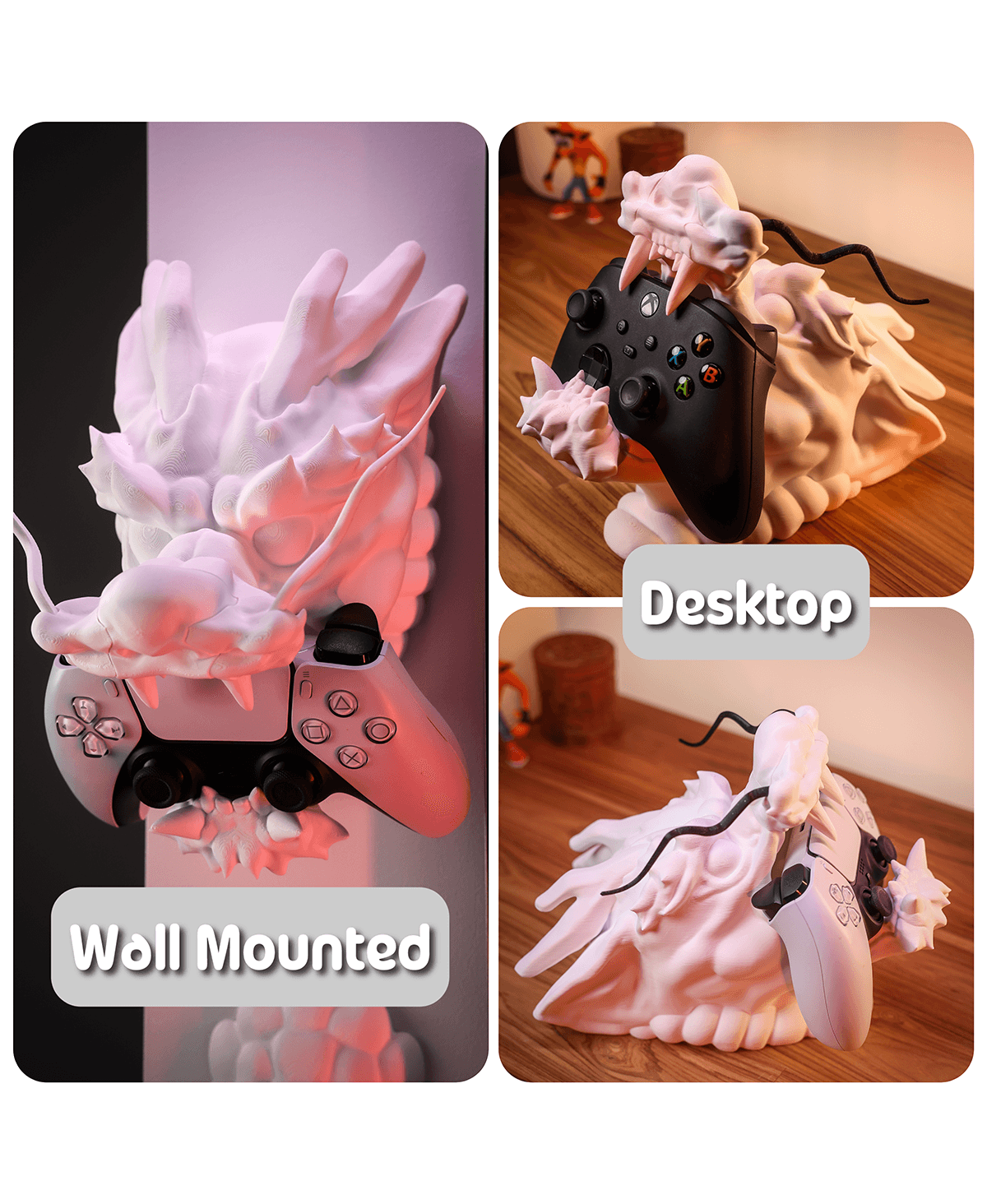 Tiger Controller Stand｜Fierce Gamepad Holder for PS5 / Xbox / Switch｜Wall & Desk Mount｜Stylish Animal Decor-Toycex