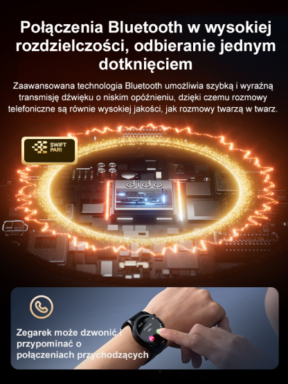 ⌚️Inteligentny zegarek z ekranem dotykowym, całodobowy monitoring zdrowia, do 10 dni pracy na baterii