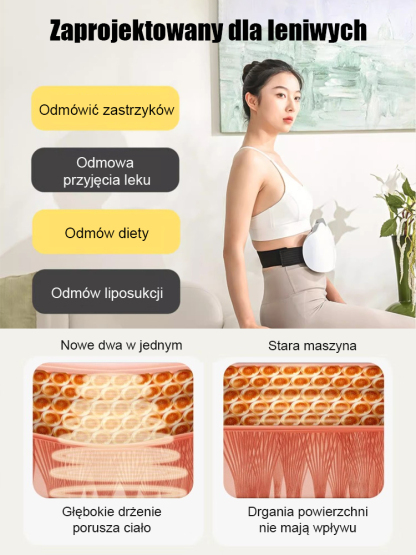 💆‍♀️🌀 Masażer brzucha z wibracjami o wysokiej częstotliwości｜🤲 Dwukierunkowe ugniatanie + 🌀 Wibracje o wysokiej częstotliwości · 🎚️ 3 poziomy intensywności · 📐 Kąt nachylenia 140° · ✨ Pomaga w modelowaniu