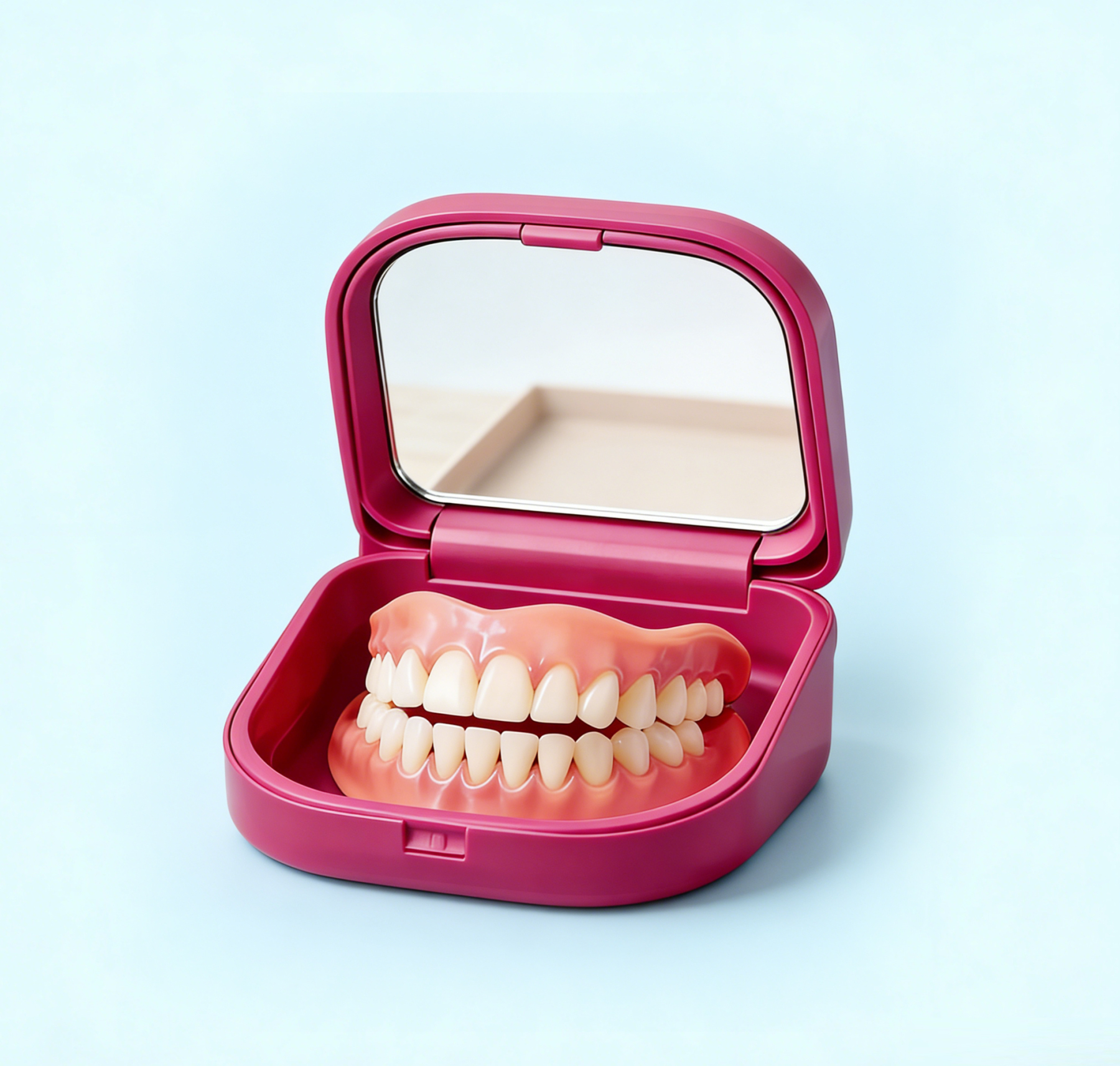 🦷Ulepszona wersja z wbudowanym lusterkiem, silna adsorpcja protez, czystość i higiena, superwygoda!✅