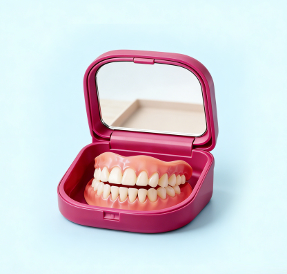 🦷Ulepszona wersja z wbudowanym lusterkiem, silna adsorpcja protez, czystość i higiena, superwygoda!✅