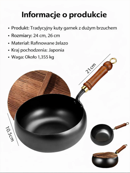 🍳Wok z rafinowanego żeliwa bez powłoki🔥 Nadaje się do wszystkich kuchenek – im częściej go używasz, tym lepszy się staje!