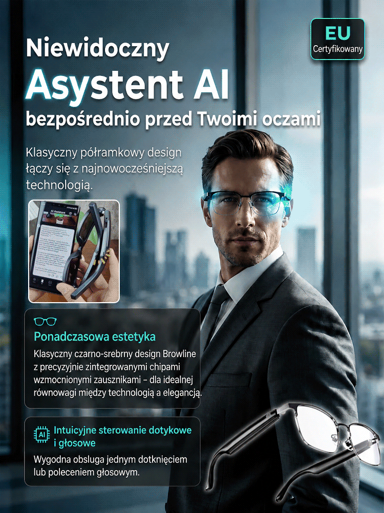 Okulary AI z funkcją zmiany koloru, sterowane dotykiem i głosem,🚀Ein Paar. Unendliche Möglichkeiten. 🤖Der unsichtbare KI-Assistent – direkt auf Ihrem Gesicht