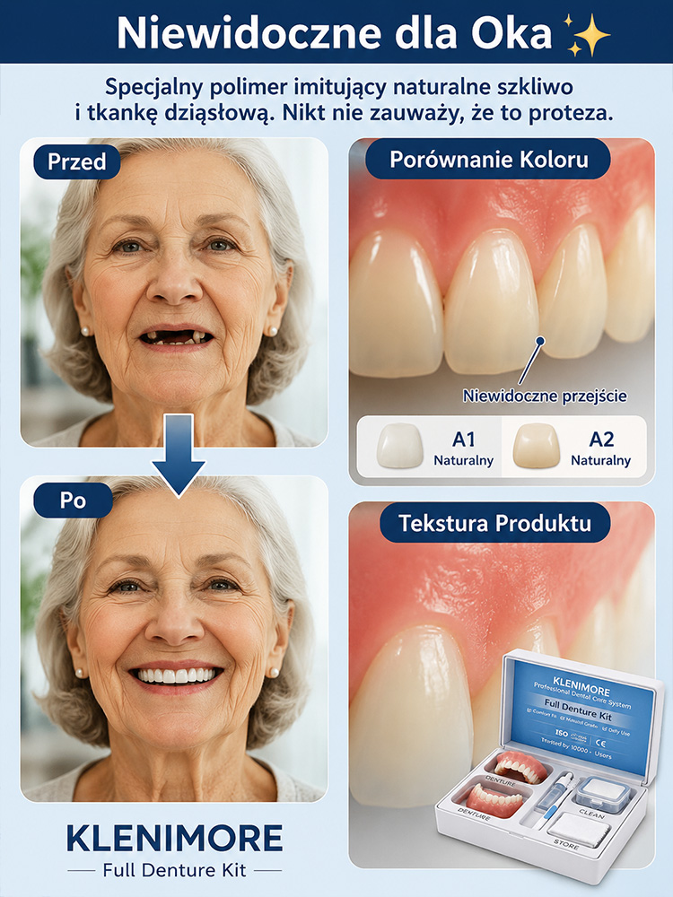 🦷 Mocowanie próżniowe bez użycia kleju: w 100% pewne i trwałe rozwiązanie, które natychmiast przywraca naturalny, piękny uśmiech.