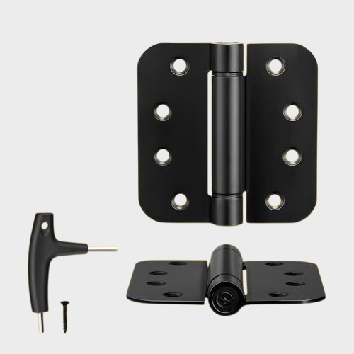 Amerykański styl zaokrąglony zawias narożny matowy czarny plastikowy płaski zawias