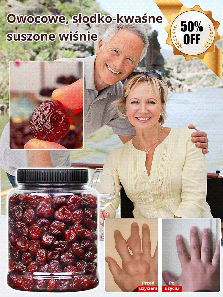 【🍒Kup jeden, drugi gratis】 Wiśnie zbierane ręcznie z sadu! 🌟Suszone wiśnie, 2,2 kg świeżych owoców zredukowane do 450 g suszonych owoców