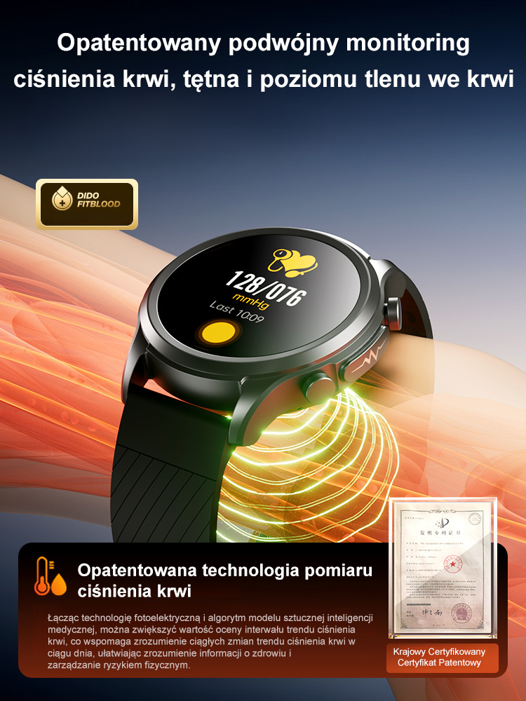 ⌚️Inteligentny zegarek z ekranem dotykowym, całodobowy monitoring zdrowia, do 10 dni pracy na baterii