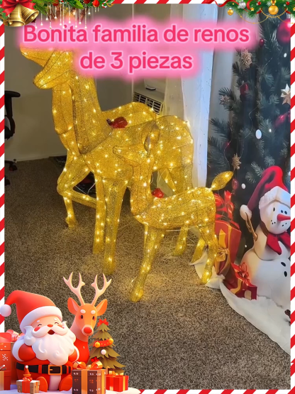 🎄Limitowana edycja świąteczna, 3-częściowy zestaw ozdób reniferowych🎅Wiele trybów oświetlenia🌈Niezbędny element świątecznej atmosfery!