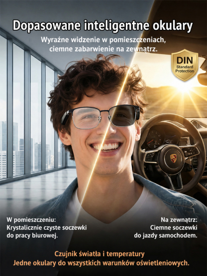 Okulary AI z funkcją zmiany koloru, sterowane dotykiem i głosem,🚀Ein Paar. Unendliche Möglichkeiten. 🤖Der unsichtbare KI-Assistent – direkt auf Ihrem Gesicht