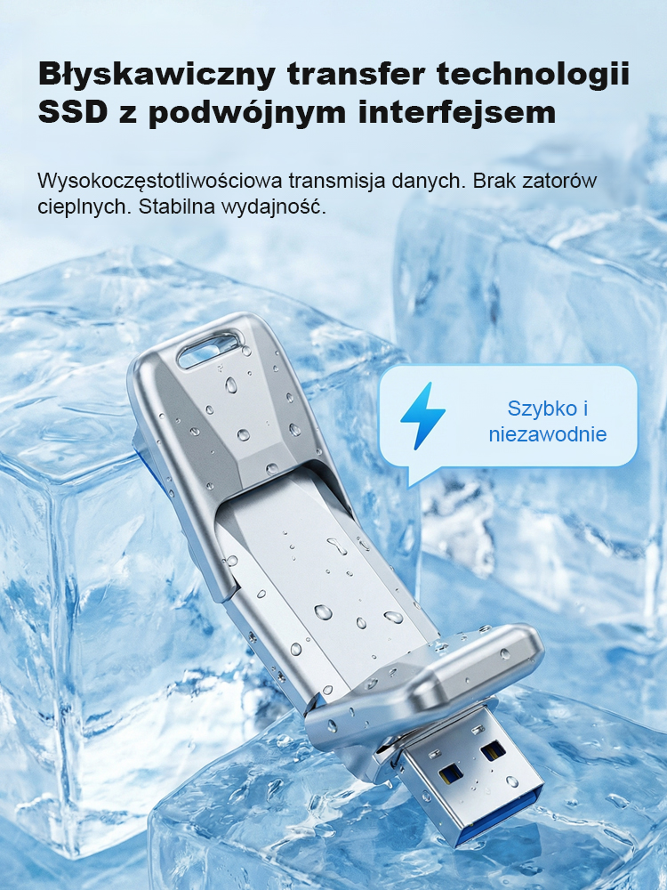 💾 Przenośny dysk SSD 64 TB z podwójnym interfejsem | Szybki transfer 450 MB/s z 256-bitowym szyfrowaniem ✨