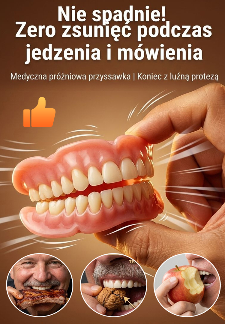 🦷Ulepszona wersja z wbudowanym lusterkiem, silna adsorpcja protez, czystość i higiena, superwygoda!✅