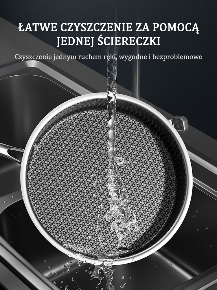 🍳 3 w 1! Głęboka patelnia o średnicy 6 cm – antybakteryjna i nieprzywierająca