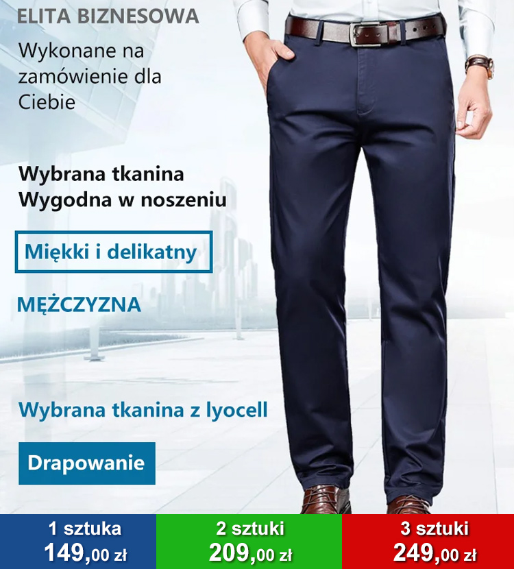 🎩Wysokiej jakości spodnie biznesowe ze stretchem, wykonane z jedwabiu Glacier Silk Lyocell, przyjazne dla skóry, odporne na zagniecenia i łatwe w pielęgnacji