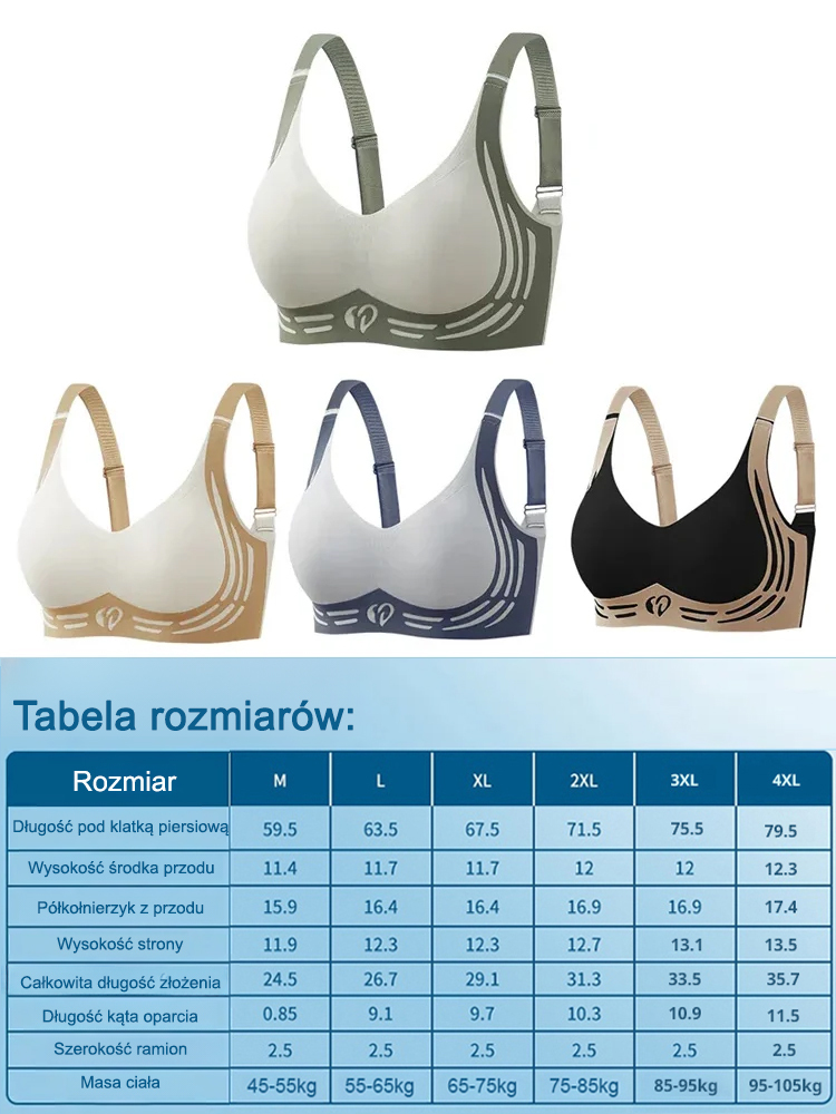 ✨Bezszwowy biustonosz modelujący 3D – 8 godzin bez ucisku, wyszczupla pachy i sprawia, że ​​piersi wydają się mniejsze o 5 kg