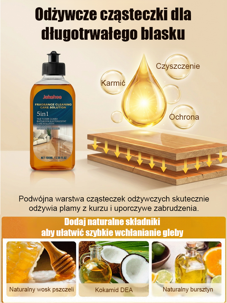 【🧴Kup jeden, drugi gratis】Niemiecki środek do czyszczenia podłóg 5 w 1 | Głębokie czyszczenie i 99% antybakteryjności • Długotrwały połysk