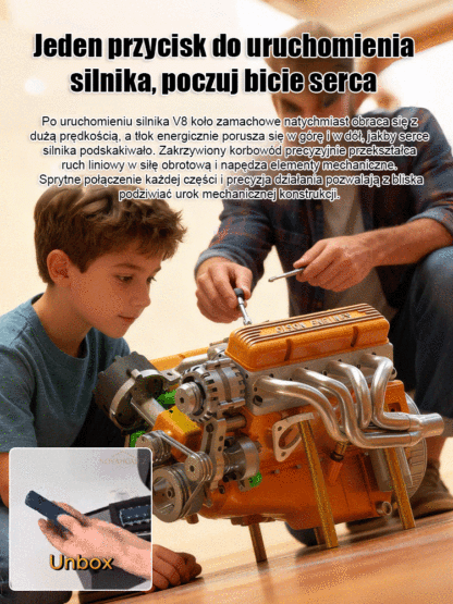 🚗Mini V8 Simulation Engine✨, replikujący klasyczny design silnika V8🎞️, gorąco polecany przez kolekcjonerów🌟!