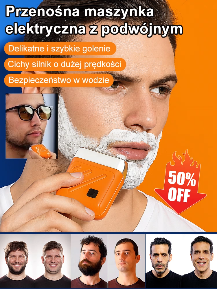 💫Król golarek: Nowa golarka dwusilnikowa🪒 Samoostrząca się głowica, niezbędny element golenia!
