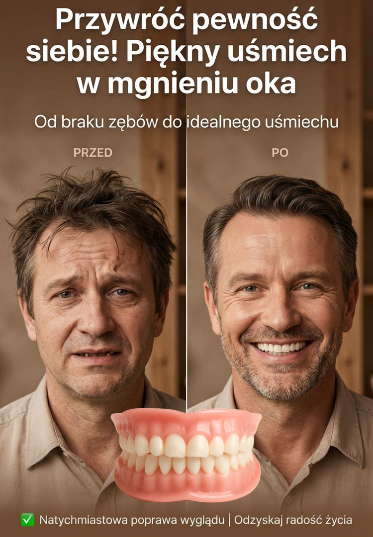 🦷Ulepszona wersja z wbudowanym lusterkiem, silna adsorpcja protez, czystość i higiena, superwygoda!✅