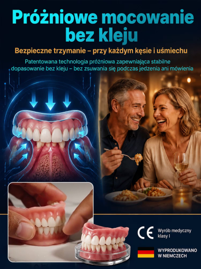 😁 Natychmiast odzyskaj pewny siebie uśmiech 🦷 100% bezklejowa adsorpcja próżniowa. Uzyskaj idealnie białe zęby, jak z biomimetyki.