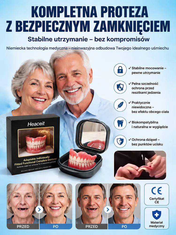 🦷3-minutowe protezy na zamówienie – bezklejowe protezy silikonowe z medycznego silikonu