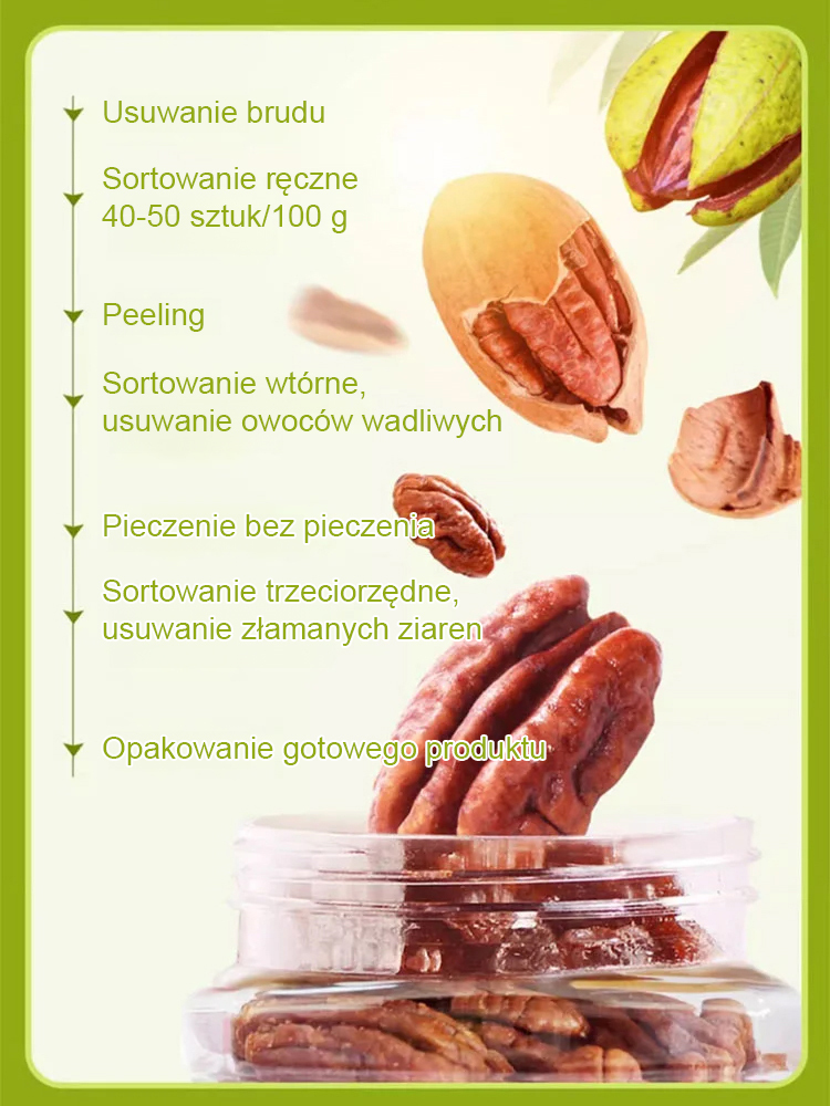 【🤩Owoce Długowieczności】Nowość 2025: Orzechy pekan bez łupin, duże, kremowe i chrupiące