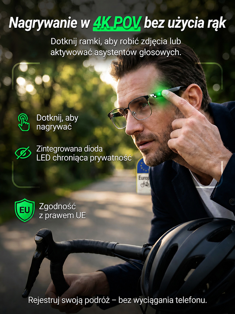 Okulary AI z funkcją zmiany koloru, sterowane dotykiem i głosem,🚀Ein Paar. Unendliche Möglichkeiten. 🤖Der unsichtbare KI-Assistent – direkt auf Ihrem Gesicht