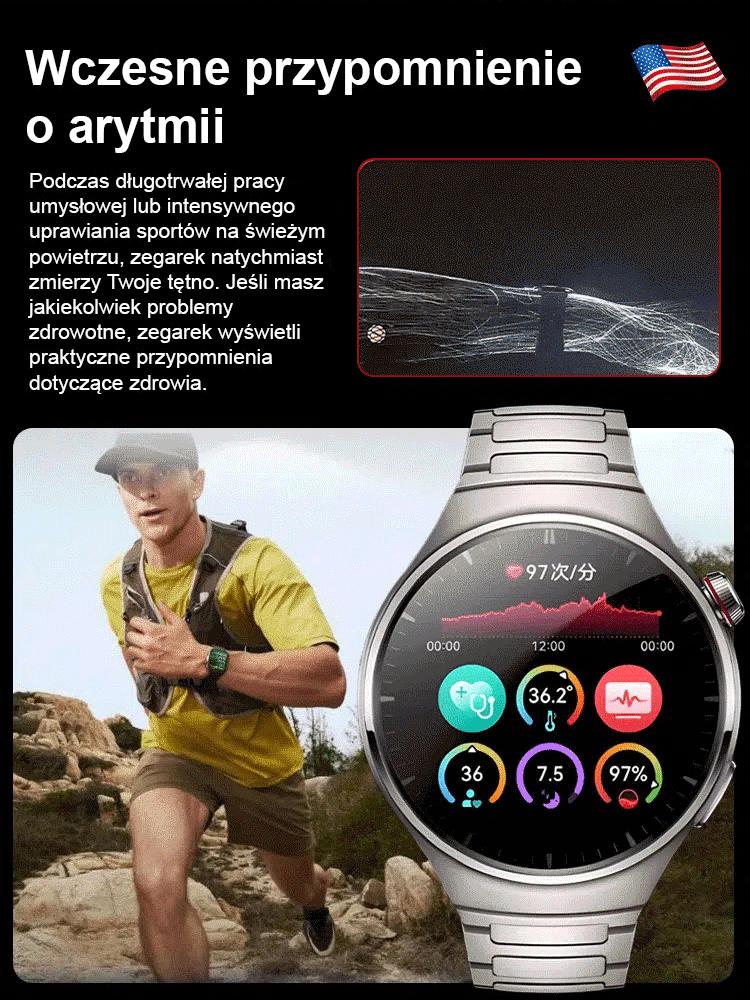 ⌚Smartwatch Watch4 Pro Health | Całodobowy pomiar tętna i utlenowania krwi • Niezależny eSIM