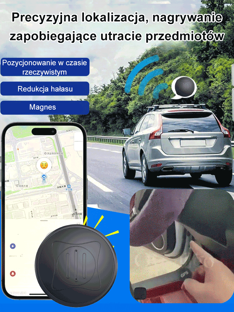 📡Mini lokalizator GPS, montaż magnetyczny⚙️Globalny zasięg i zdalny monitoring