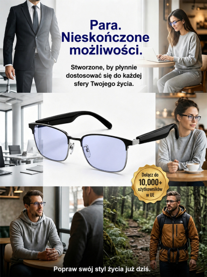 Okulary AI z funkcją zmiany koloru, sterowane dotykiem i głosem,🚀Ein Paar. Unendliche Möglichkeiten. 🤖Der unsichtbare KI-Assistent – direkt auf Ihrem Gesicht