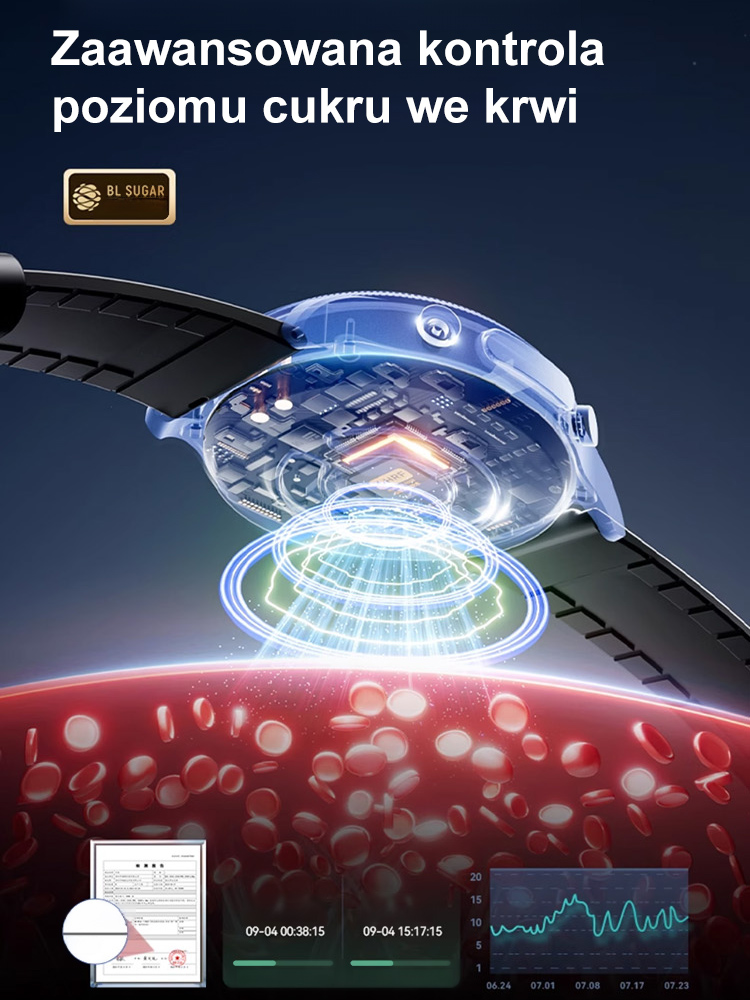 ⌚️Inteligentny zegarek z ekranem dotykowym, całodobowy monitoring zdrowia, do 10 dni pracy na baterii