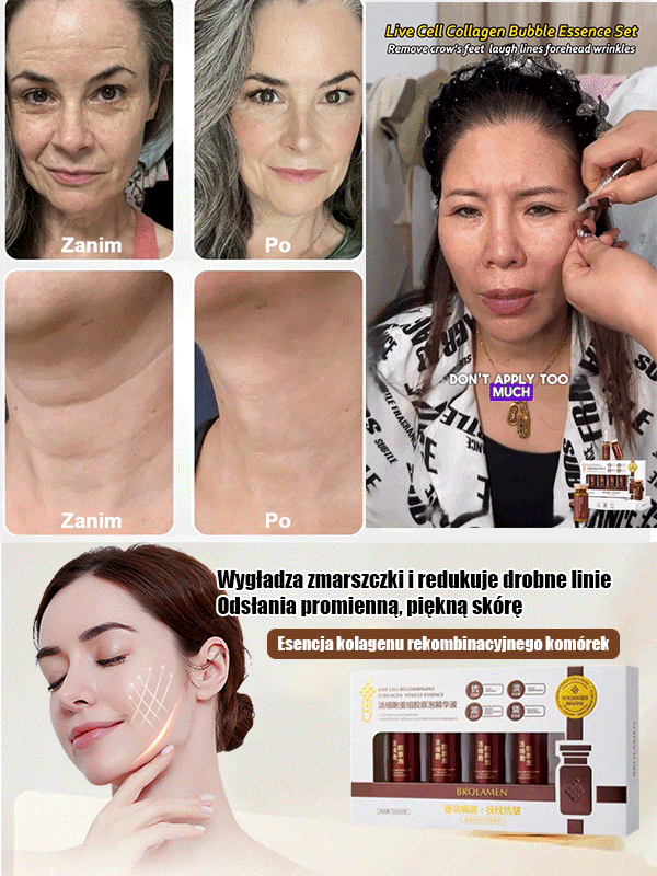 💥Wrinkle Eraser🧴 Esencja kolagenowa Cell Recombination, precyzyjnie redukuje drobne linie, jednocześnie nawilżając i ujędrniając🌟
