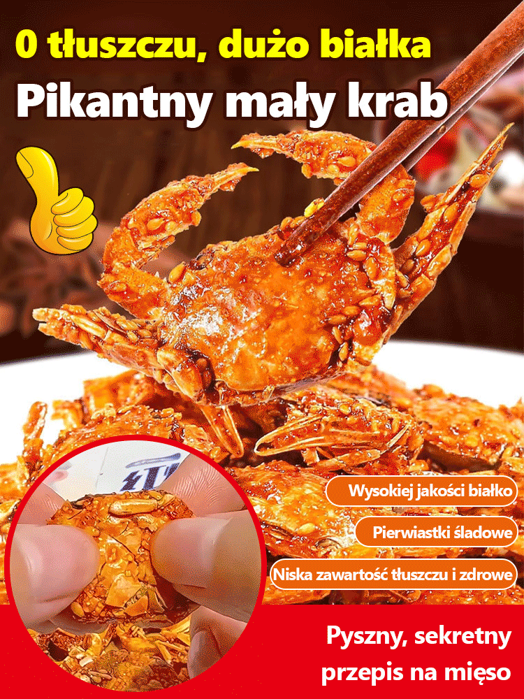 [0 tłuszczu, dużo białka] Chrupiący, słodki i pikantny krab morski