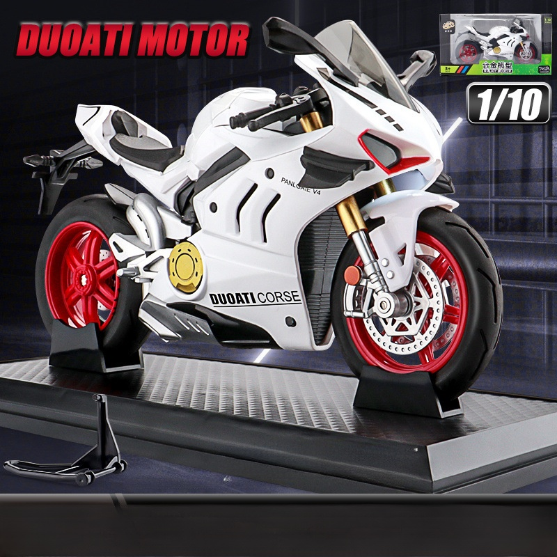 🏍️Ducati V4S Metalowy model kolekcjonerski｜Precyzyjna replika・Przednie koło ruchome・Odrestaurowana włoska estetyka✨