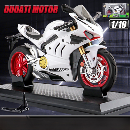 🏍️Ducati V4S Metalowy model kolekcjonerski｜Precyzyjna replika・Przednie koło ruchome・Odrestaurowana włoska estetyka✨