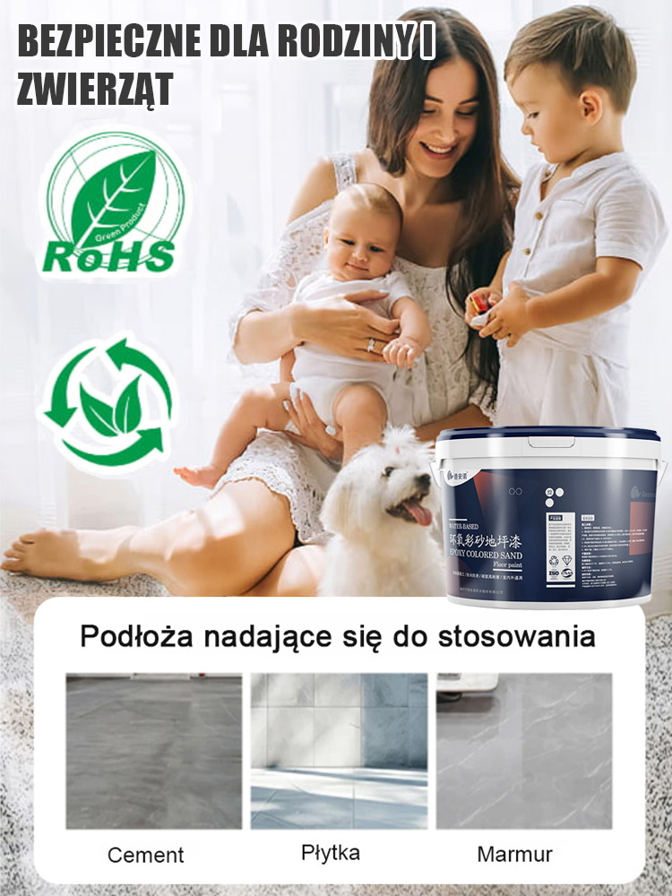 🪨Epoksydowa farba samopoziomująca do podłóg✨ Tekstura marmuru, antypoślizgowość R10, 50% zniżki na wiadro