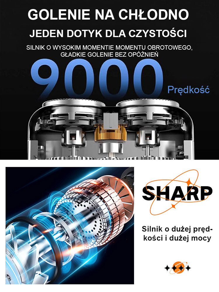 💫Król golarek: Nowa golarka dwusilnikowa🪒 Samoostrząca się głowica, niezbędny element golenia!