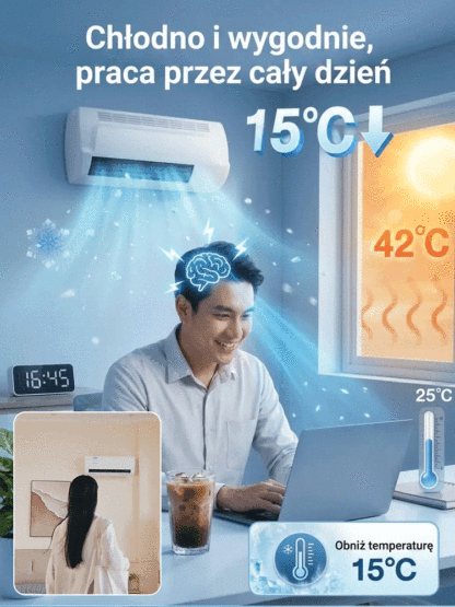 【🏅Klasa efektywności energetycznej A+++】❄️ Inteligentny klimatyzator 4 w 1 typu „wszystko w jednym” (chłodzenie, grzanie i oczyszczanie)