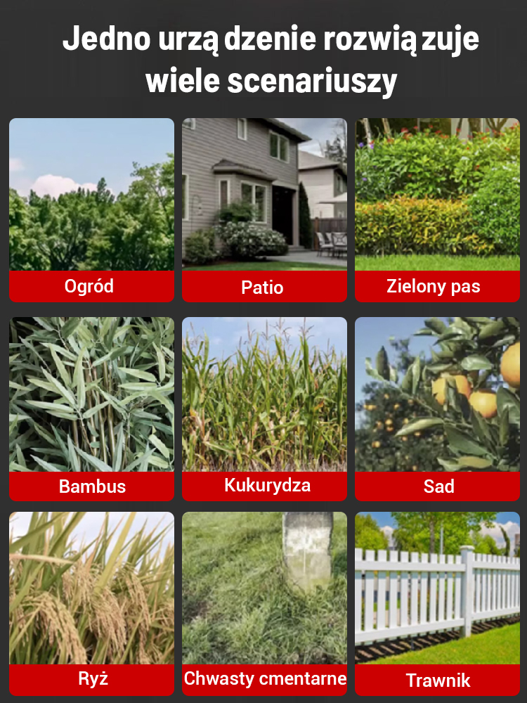 Wytrzymała i wydajna kosiarka podwaja wydajność odchwaszczania💪