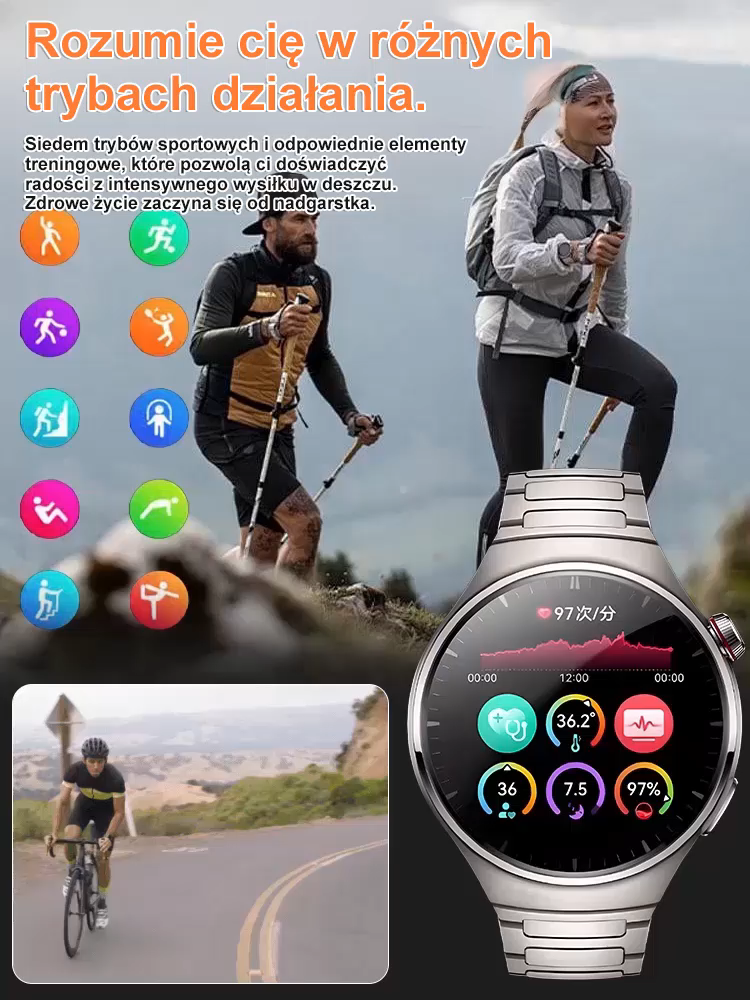 ⌚Smartwatch Watch4 Pro Health | Całodobowy pomiar tętna i utlenowania krwi • Niezależny eSIM