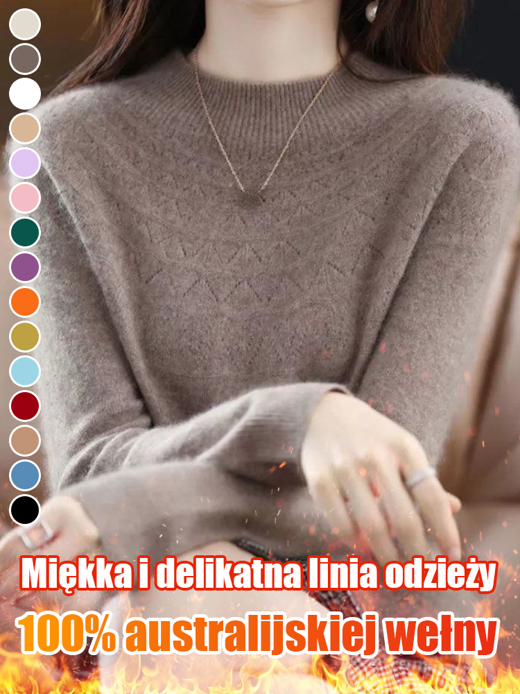 👗Minimalistyczny, jednokolorowy, wełniany sweter🧶 Lekki i ciepły, idealny do dojazdów do pracy w 1 minutę👉