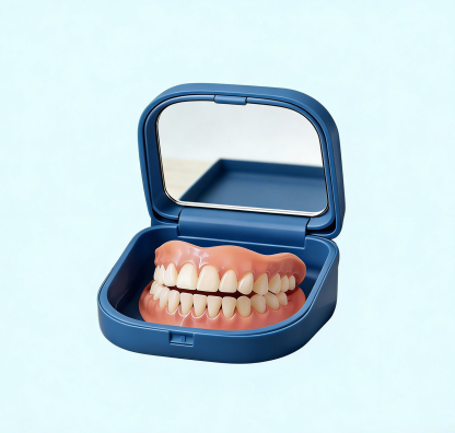 🦷Ulepszona wersja z wbudowanym lusterkiem, silna adsorpcja protez, czystość i higiena, superwygoda!✅